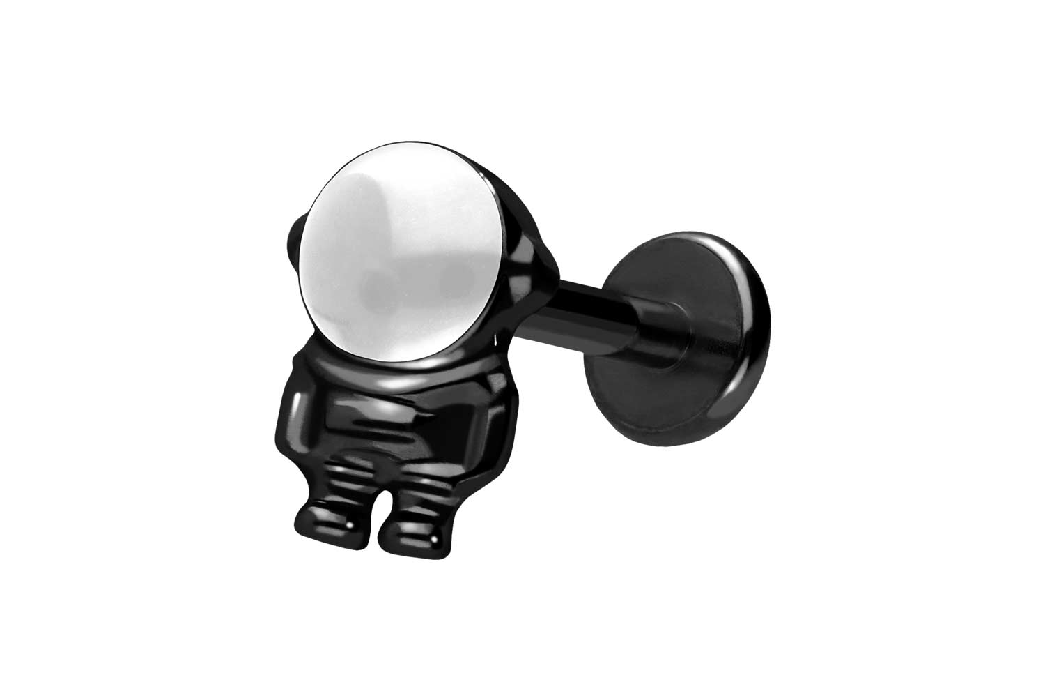 Titan Labret Piercing mit Push Fit ASTRONAUT